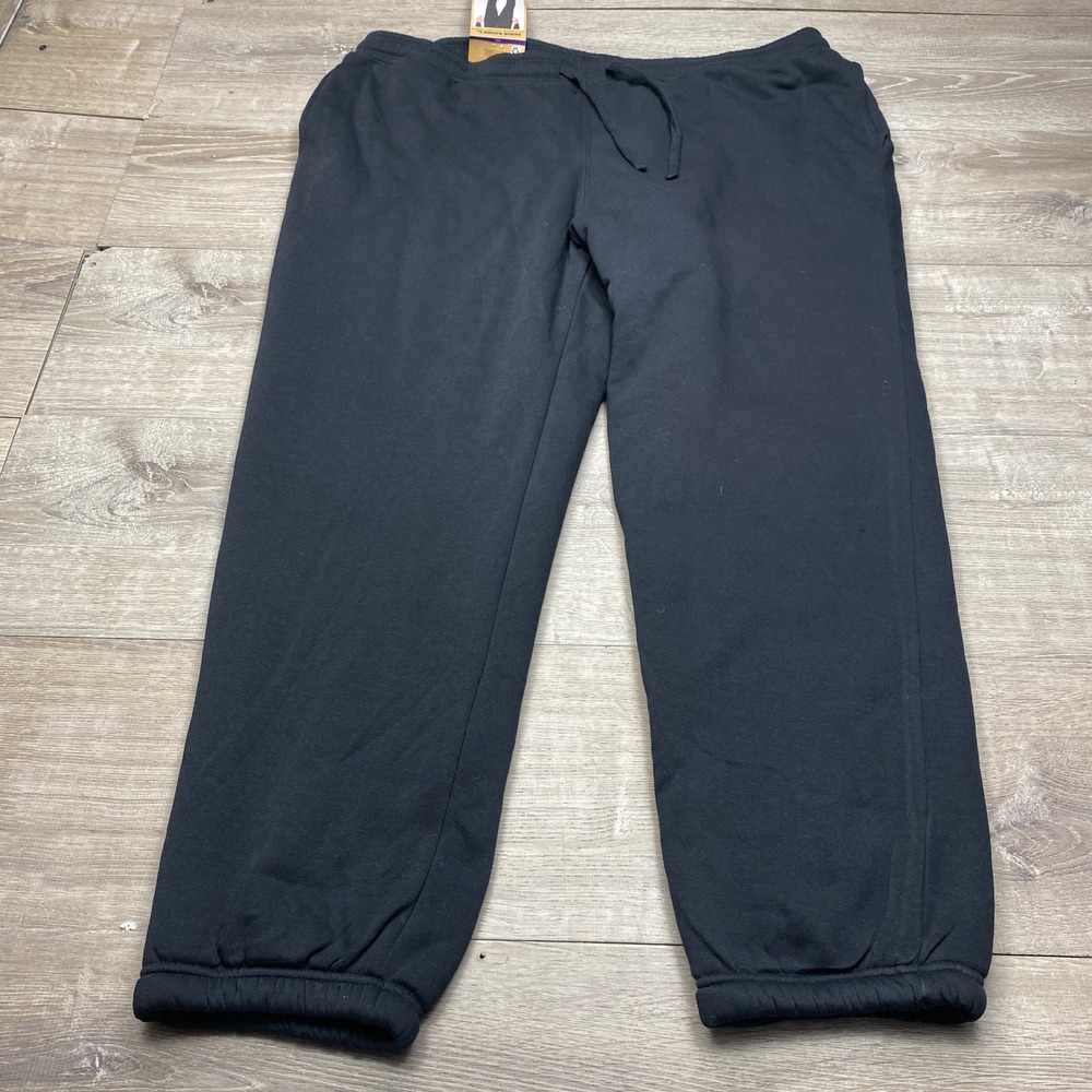 Eddie‎ Bauer Mens XXL Black Faux Shearling Lined Jogger Sweatpants NWT